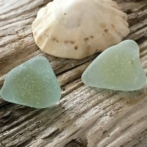 Genuine Beach Tumbled Sea Glass Earrings - Studs